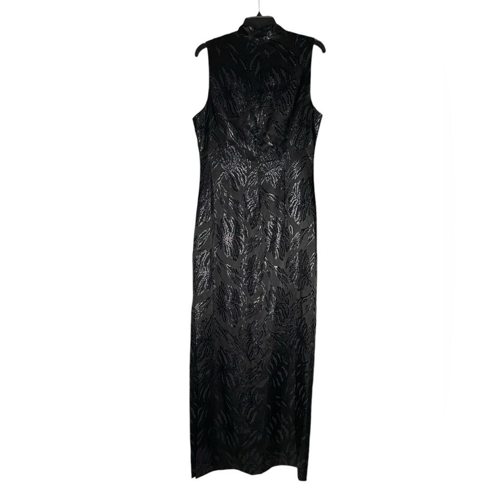 VTG Andrea Polizzi For Rex Lester Black Maxi Dress Womens 14 Deadstock NWT
